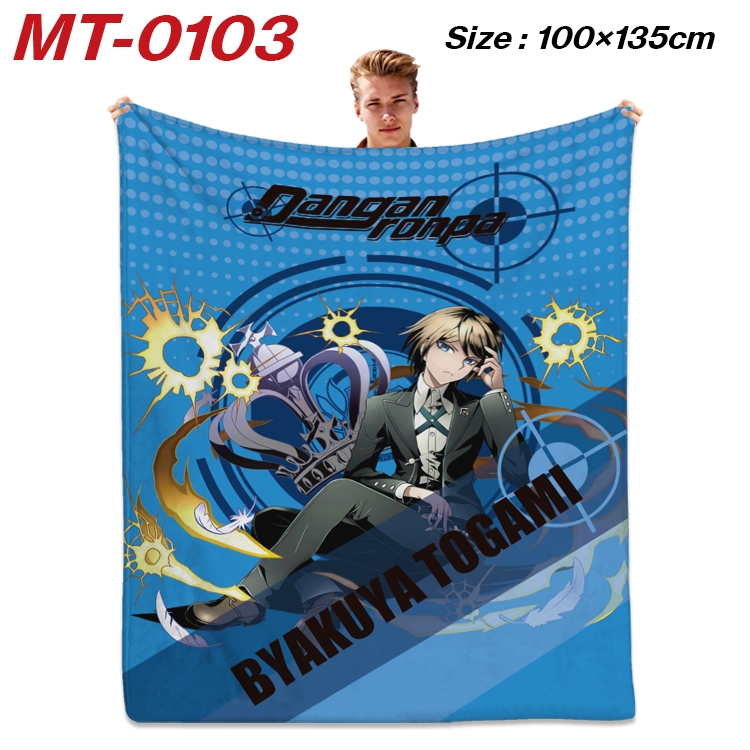 Dangan-Ronpa Anime Flannel Blanket Air Conditioning Quilt Double Sided Printing 100x135cm MT-0103