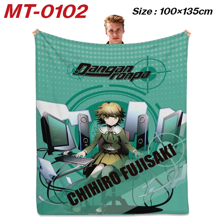 Dangan-Ronpa Anime Flannel Blanket Air Conditioning Quilt Double Sided Printing 100x135cm MT-0102