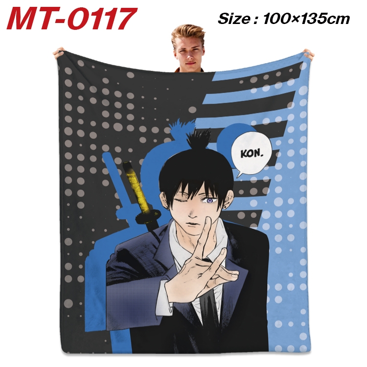 chainsaw man  Anime Flannel Blanket Air Conditioning Quilt Double Sided Printing 100x135cm MT-0117
