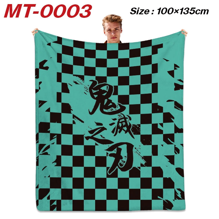 Demon Slayer Kimets Anime Flannel Blanket Air Conditioning Quilt Double Sided Printing 100x135cm MT-0003