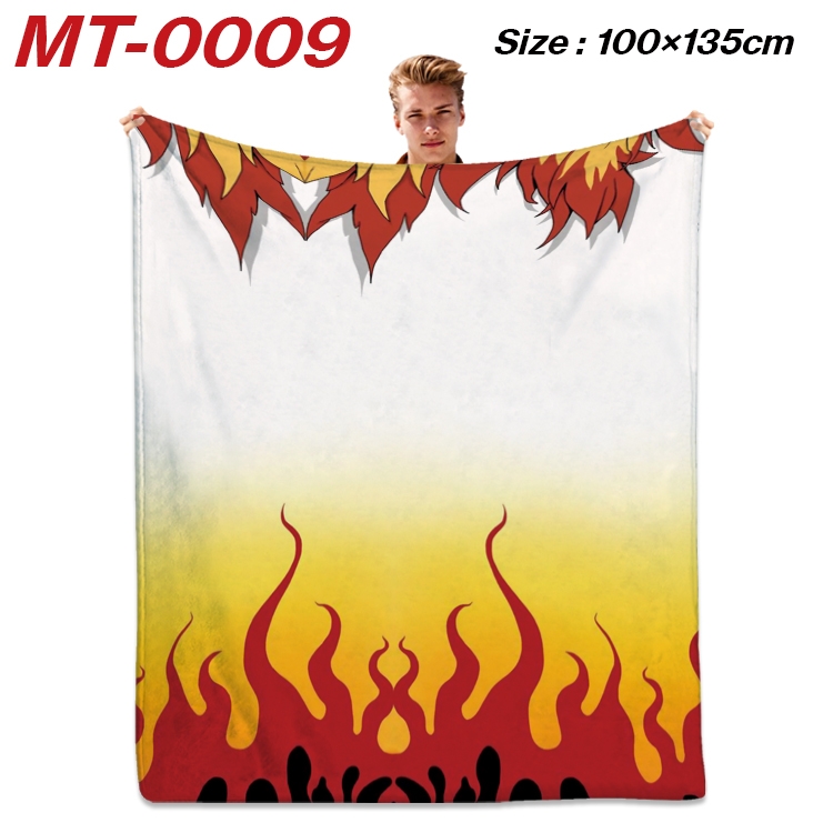 Demon Slayer Kimets Anime Flannel Blanket Air Conditioning Quilt Double Sided Printing 100x135cm MT-0009