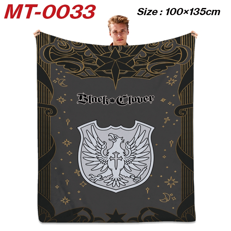 Black Clover Anime Flannel Blanket Air Conditioning Quilt Double Sided Printing 100x135cm MT-0033