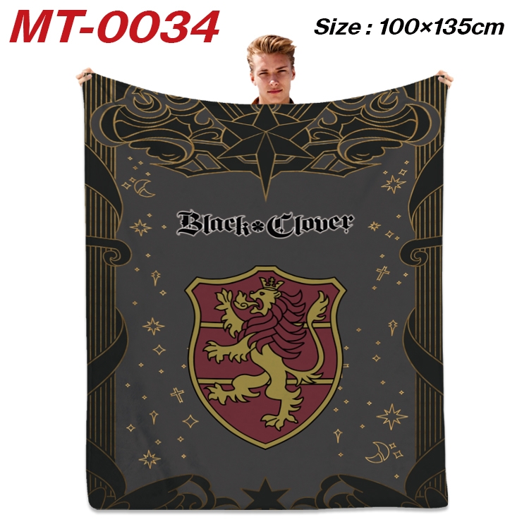 Black Clover Anime Flannel Blanket Air Conditioning Quilt Double Sided Printing 100x135cm MT-0034