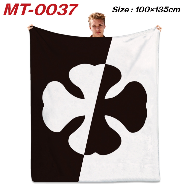 Black Clover Anime Flannel Blanket Air Conditioning Quilt Double Sided Printing 100x135cm MT-0037
