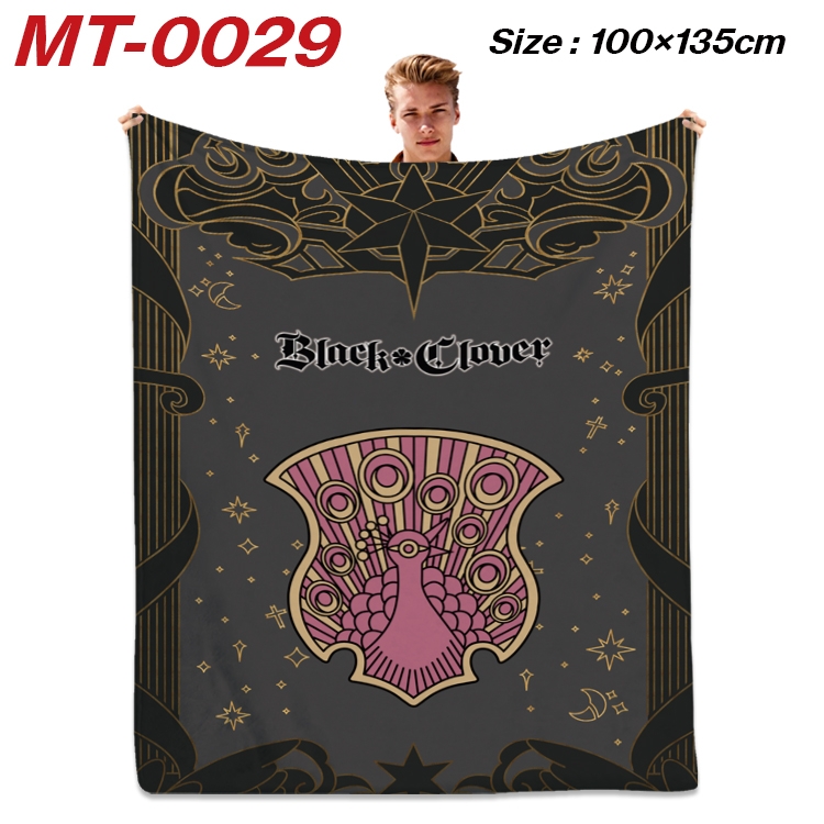 Black Clover Anime Flannel Blanket Air Conditioning Quilt Double Sided Printing 100x135cm MT-0029
