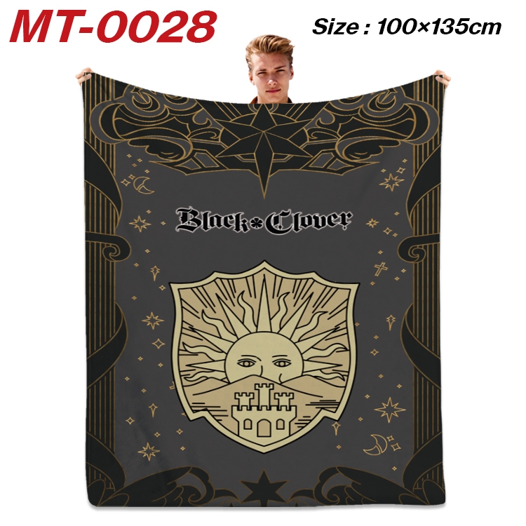 Black Clover Anime Flannel Blanket Air Conditioning Quilt Double Sided Printing 100x135cm  MT-0028