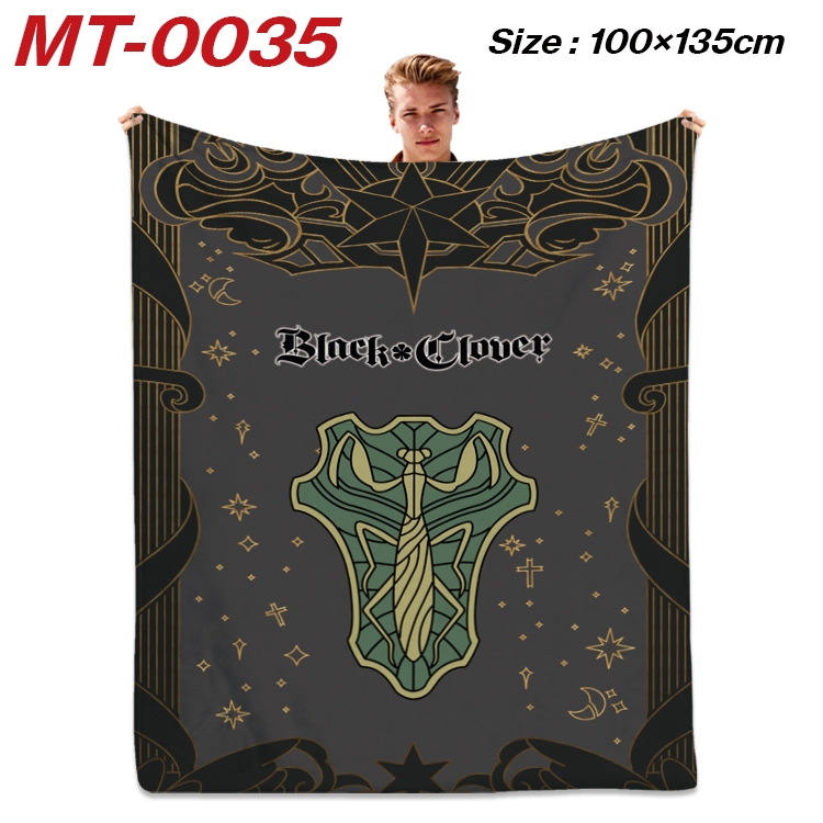 Black Clover Anime Flannel Blanket Air Conditioning Quilt Double Sided Printing 100x135cm MT-0035
