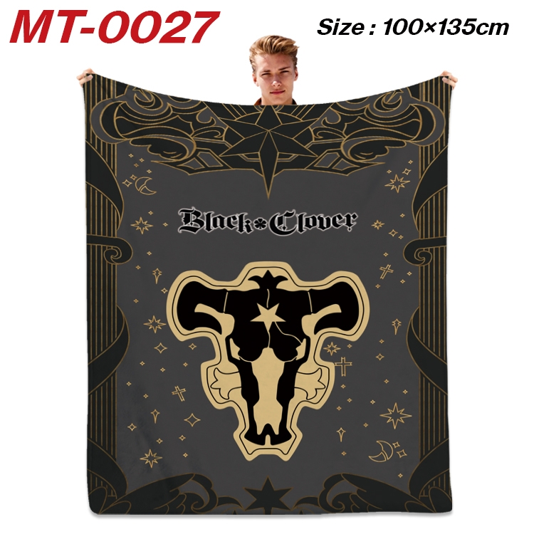 Black Clover Anime Flannel Blanket Air Conditioning Quilt Double Sided Printing 100x135cm MT-0027