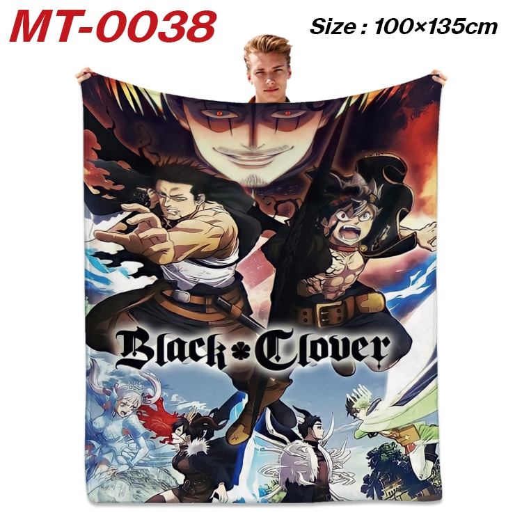 Black Clover Anime Flannel Blanket Air Conditioning Quilt Double Sided Printing 100x135cm  MT-0038