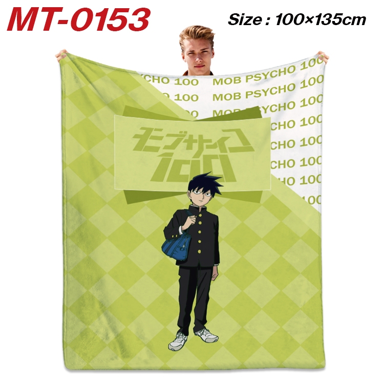 Mob Psycho 100 Anime Flannel Blanket Air Conditioning Quilt Double Sided Printing 100x135cm MT-0153