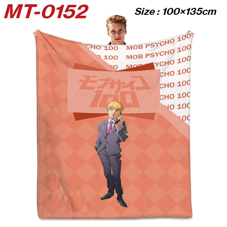 Mob Psycho 100 Anime Flannel Blanket Air Conditioning Quilt Double Sided Printing 100x135cm MT-0152