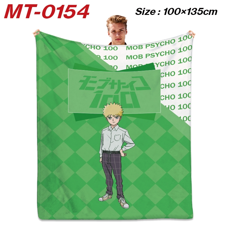 Mob Psycho 100 Anime Flannel Blanket Air Conditioning Quilt Double Sided Printing 100x135cm MT-0154