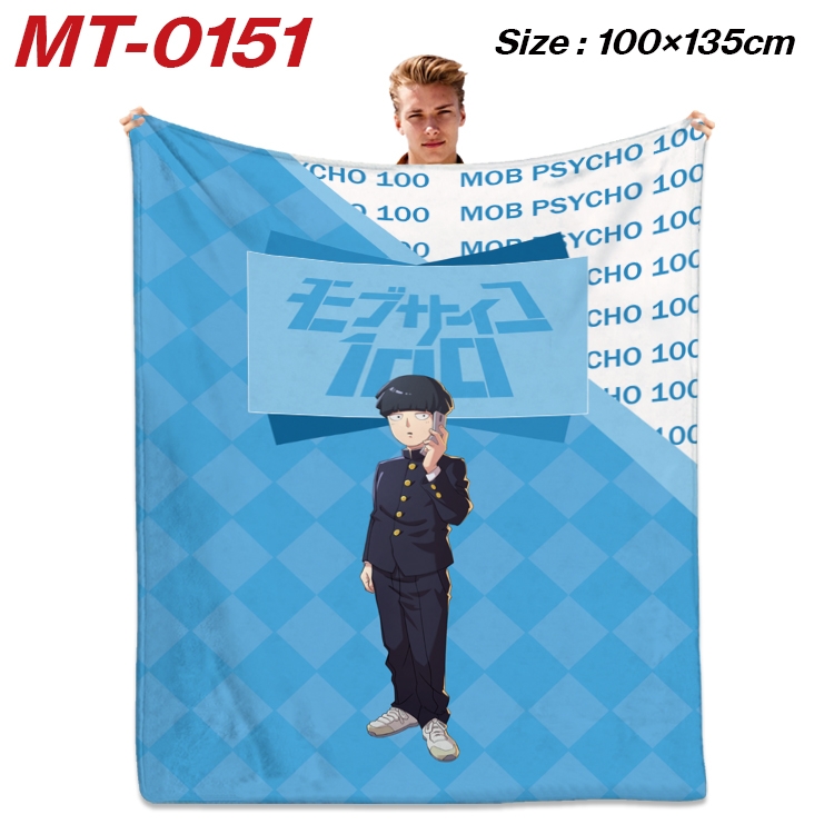 Mob Psycho 100 Anime Flannel Blanket Air Conditioning Quilt Double Sided Printing 100x135cm MT-0151