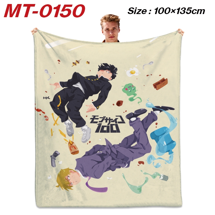Mob Psycho 100 Anime Flannel Blanket Air Conditioning Quilt Double Sided Printing 100x135cm MT-0150