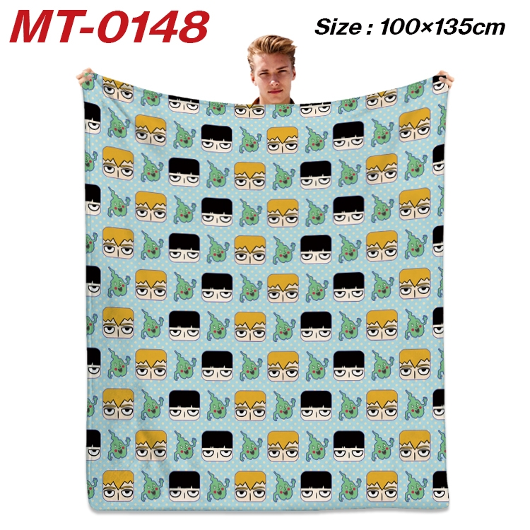 Mob Psycho 100 Anime Flannel Blanket Air Conditioning Quilt Double Sided Printing 100x135cm MT-0148