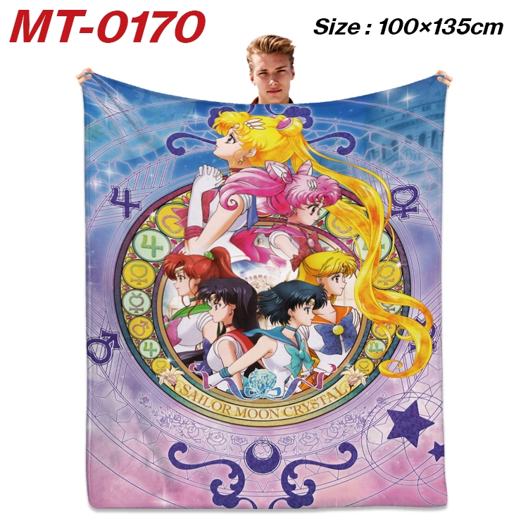sailormoon Anime Flannel Blanket Air Conditioning Quilt Double Sided Printing 100x135cm MT-0170