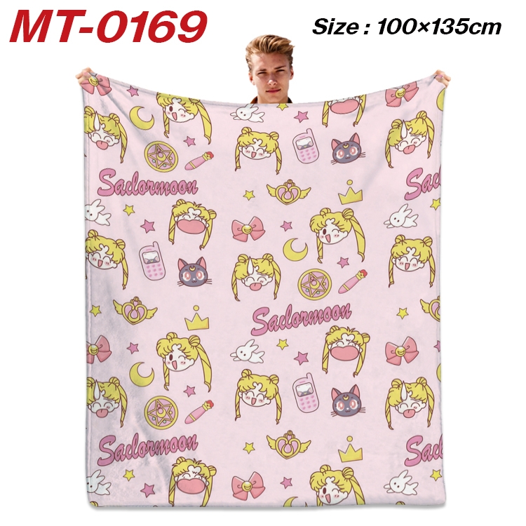 sailormoon Anime Flannel Blanket Air Conditioning Quilt Double Sided Printing 100x135cm MT-0169