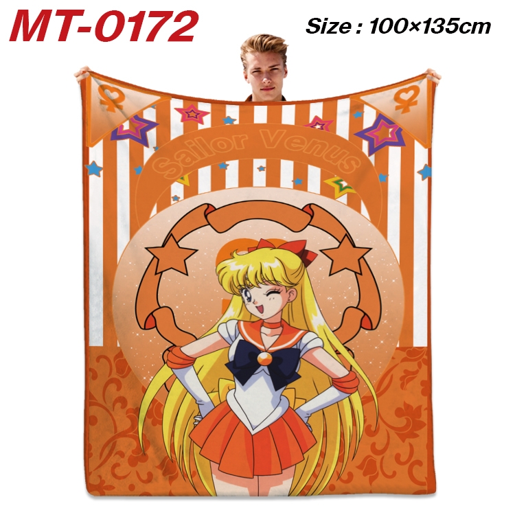 sailormoon Anime Flannel Blanket Air Conditioning Quilt Double Sided Printing 100x135cm MT-0172