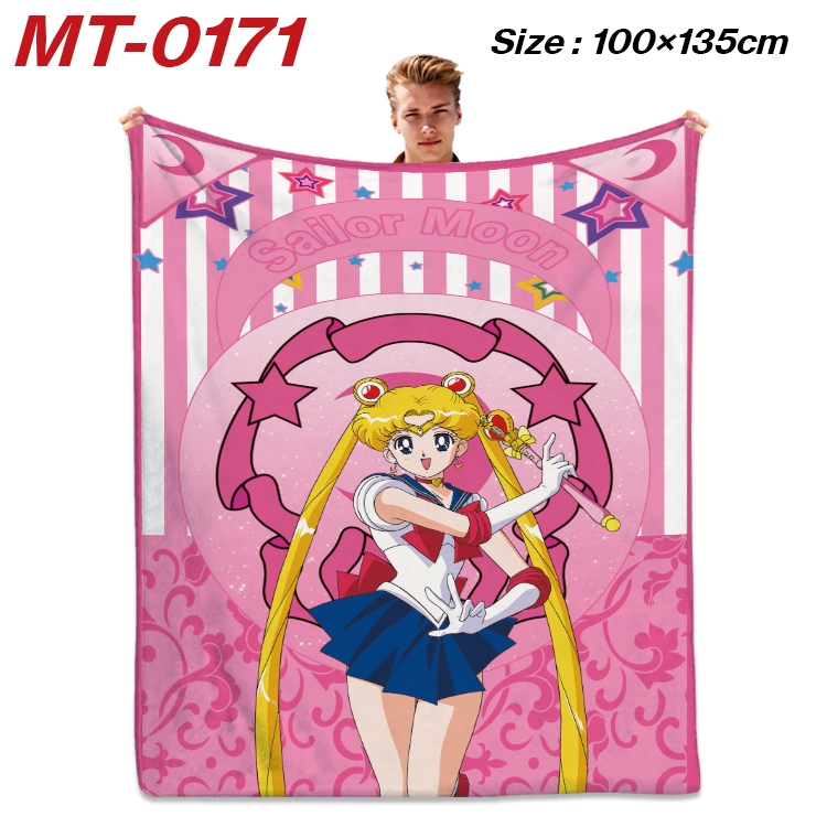 sailormoon Anime Flannel Blanket Air Conditioning Quilt Double Sided Printing 100x135cm MT-0171