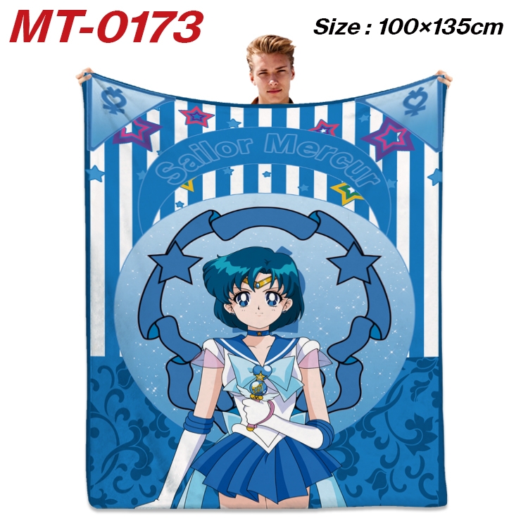 sailormoon Anime Flannel Blanket Air Conditioning Quilt Double Sided Printing 100x135cm MT-0173