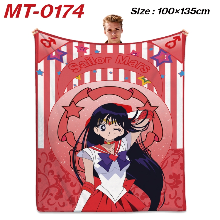 sailormoon Anime Flannel Blanket Air Conditioning Quilt Double Sided Printing 100x135cm MT-0174