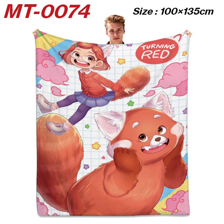 Turning Red Anime Flannel Blanket Air Conditioning Quilt Double Sided Printing 100x135cm  MT-0074