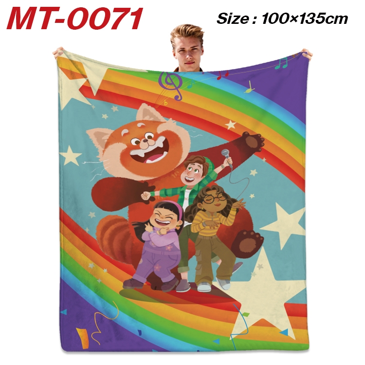 Turning Red Anime Flannel Blanket Air Conditioning Quilt Double Sided Printing 100x135cm MT-0071