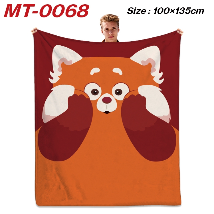 Turning Red Anime Flannel Blanket Air Conditioning Quilt Double Sided Printing 100x135cm  MT-0074