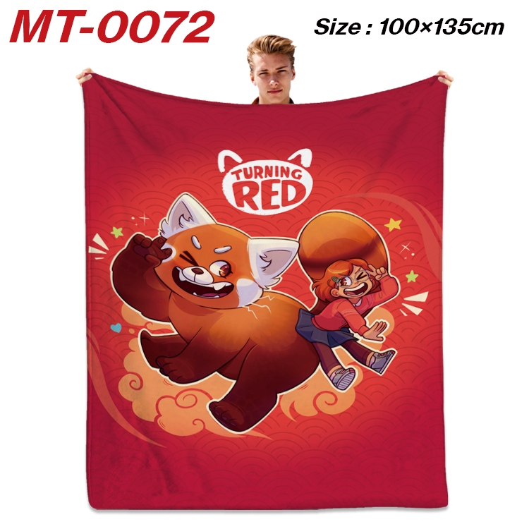 Turning Red Anime Flannel Blanket Air Conditioning Quilt Double Sided Printing 100x135cm MT-0072