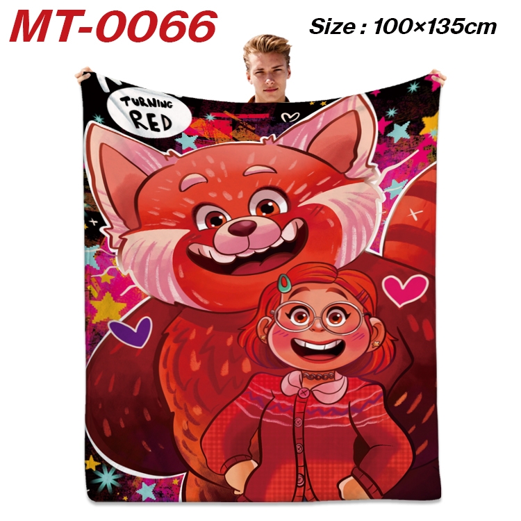 Turning Red Anime Flannel Blanket Air Conditioning Quilt Double Sided Printing 100x135cm MT-0066