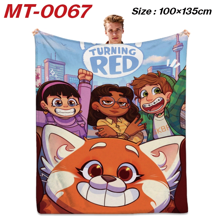 Turning Red Anime Flannel Blanket Air Conditioning Quilt Double Sided Printing 100x135cm  MT-0067