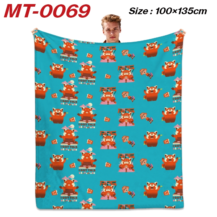 Turning Red Anime Flannel Blanket Air Conditioning Quilt Double Sided Printing 100x135cm  MT-0069