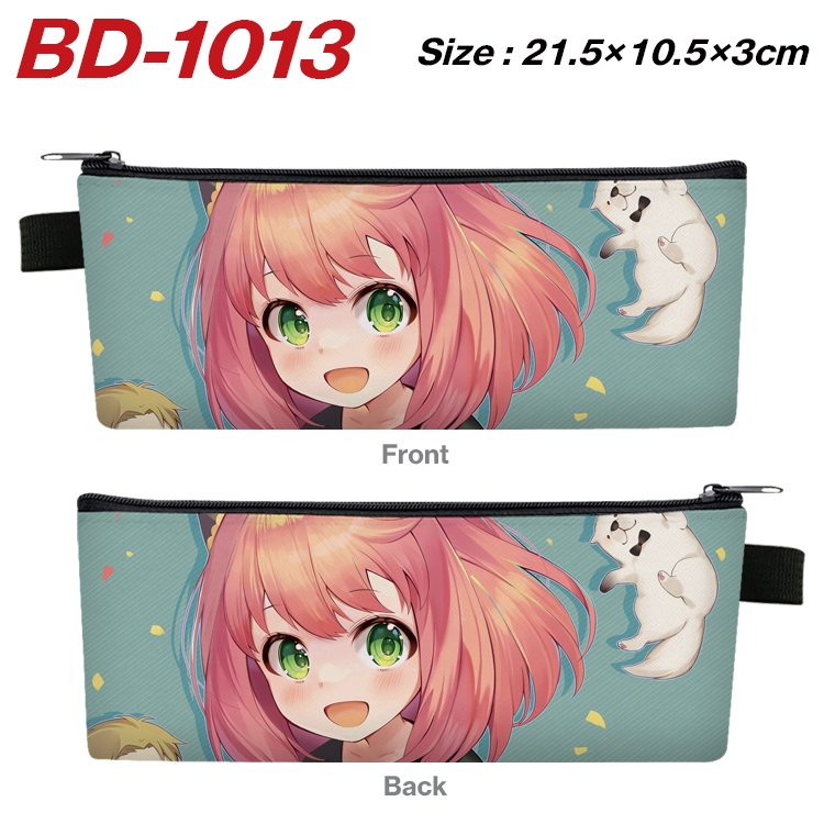 SPY×FAMILY Anime Peripheral PU Leather Zipper Pencil Case Stationery Box 21.5X10.5X3CM BD-1013