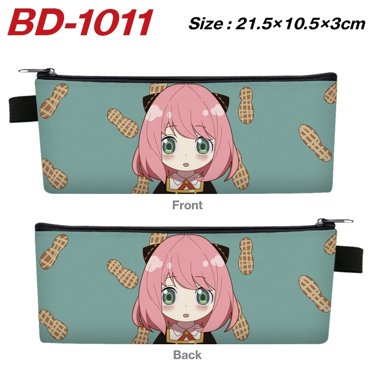 SPY×FAMILY Anime Peripheral PU Leather Zipper Pencil Case Stationery Box 21.5X10.5X3CM BD-1011