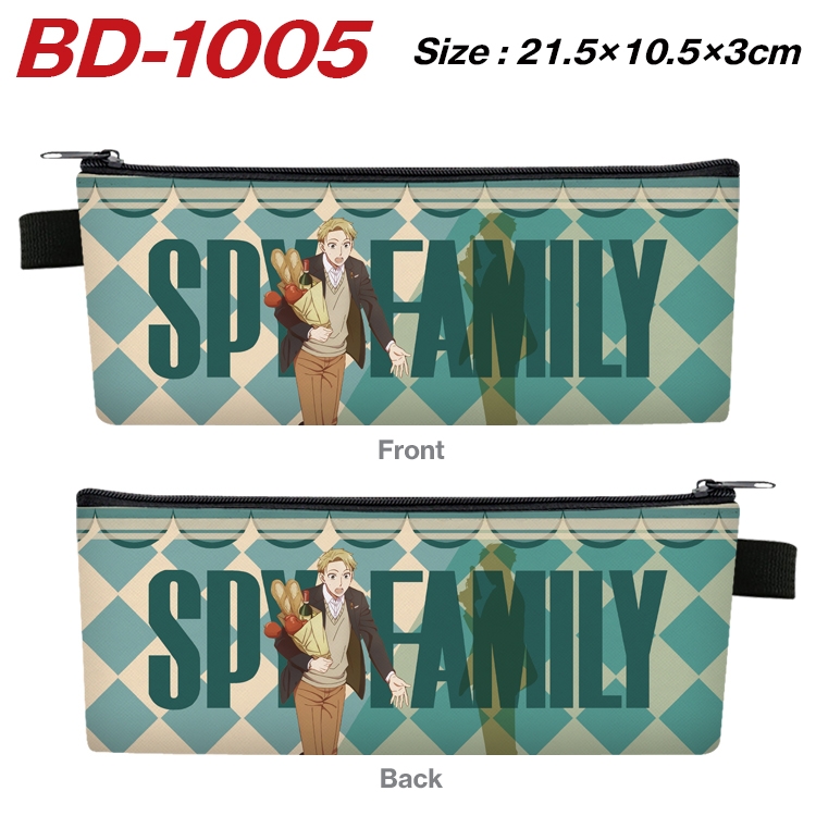 SPY×FAMILY Anime Peripheral PU Leather Zipper Pencil Case Stationery Box 21.5X10.5X3CM BD-1005