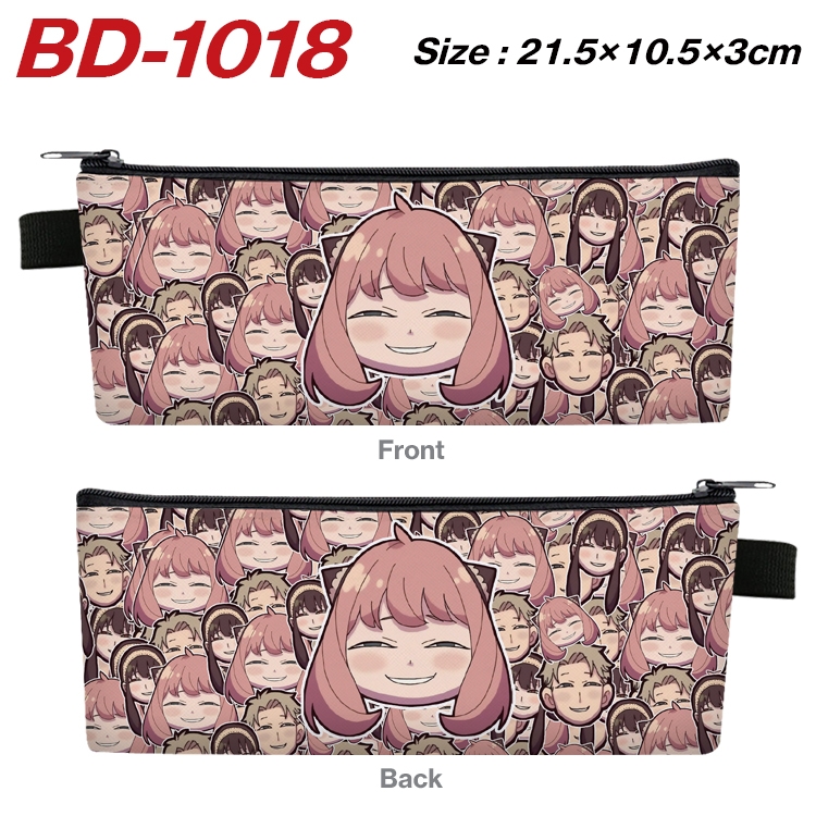 SPY×FAMILY Anime Peripheral PU Leather Zipper Pencil Case Stationery Box 21.5X10.5X3CM BD-1018