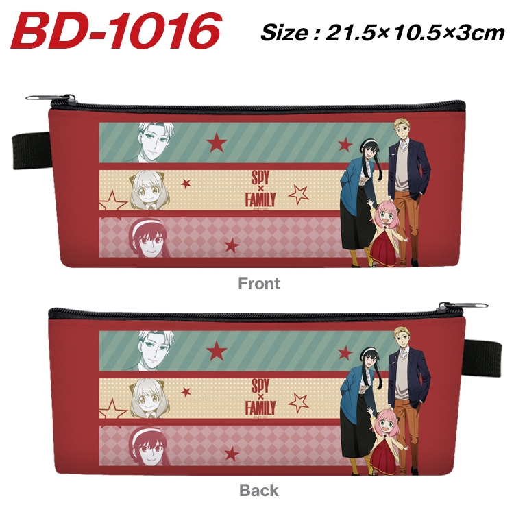 SPY×FAMILY Anime Peripheral PU Leather Zipper Pencil Case Stationery Box 21.5X10.5X3CM BD-1016