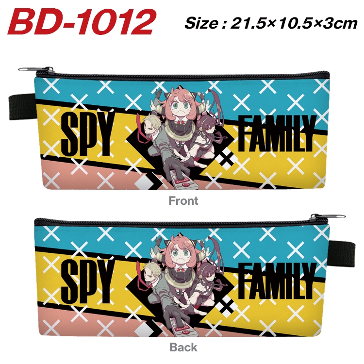 SPY×FAMILY Anime Peripheral PU Leather Zipper Pencil Case Stationery Box 21.5X10.5X3CM BD-1012