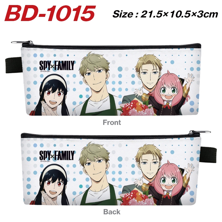 SPY×FAMILY Anime Peripheral PU Leather Zipper Pencil Case Stationery Box 21.5X10.5X3CM BD-1015