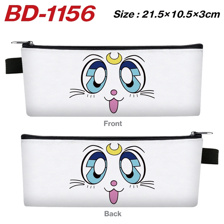 sailormoon Anime Peripheral PU Leather Zipper Pencil Case Stationery Box 21.5X10.5X3CM BD-1156