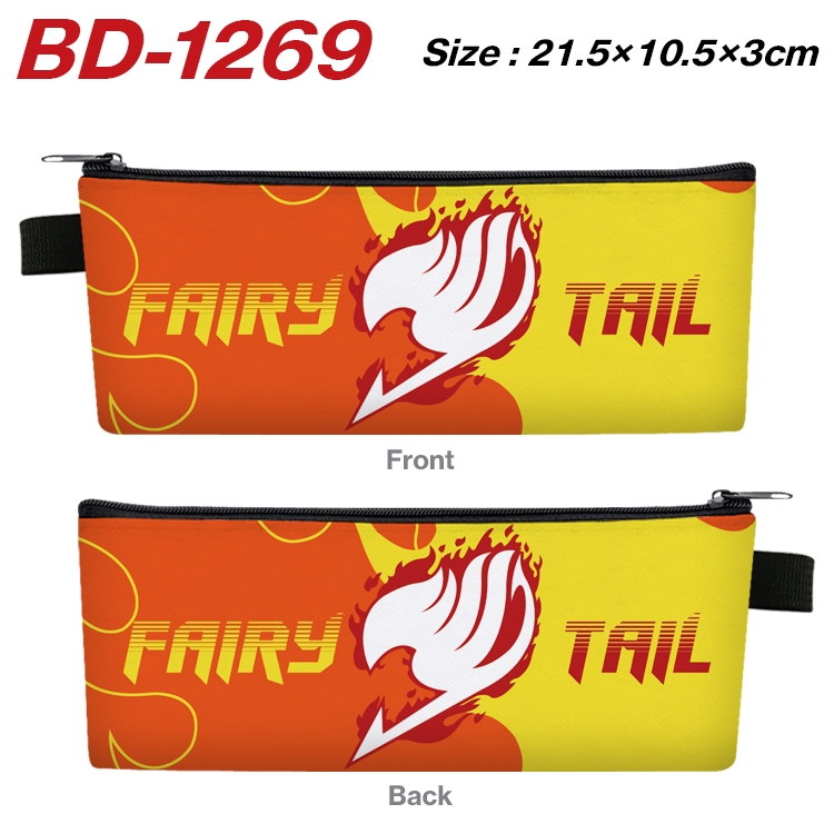 Fairy tail Anime Peripheral PU Leather Zipper Pencil Case Stationery Box 21.5X10.5X3CM  BD-1269