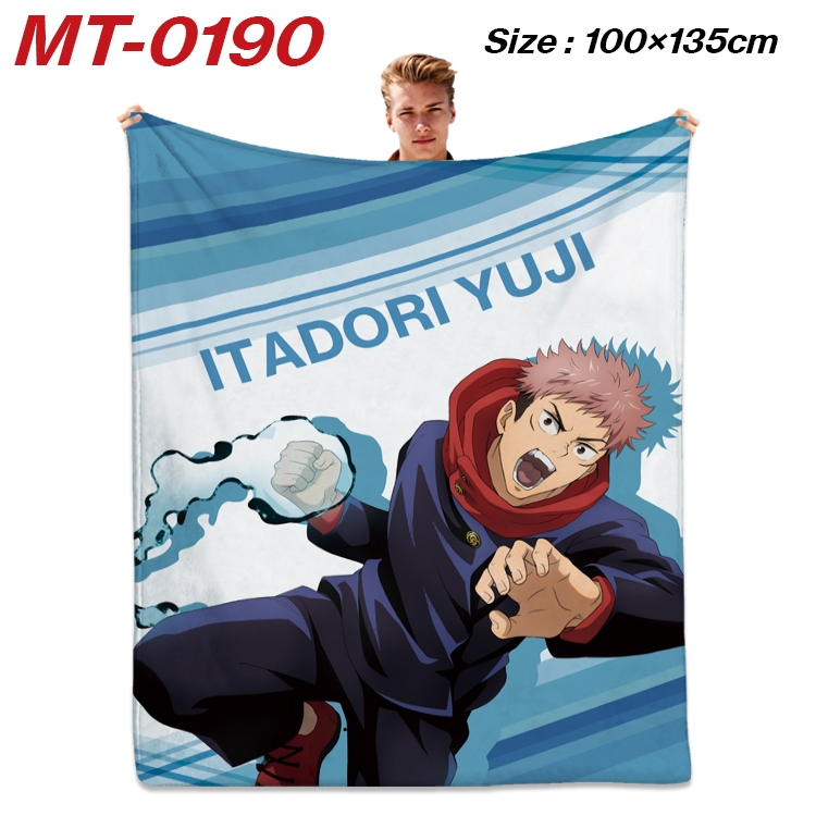 Jujutsu Kaisen Anime Flannel Blanket Air Conditioning Quilt Double Sided Printing 100x135cm MT-0190