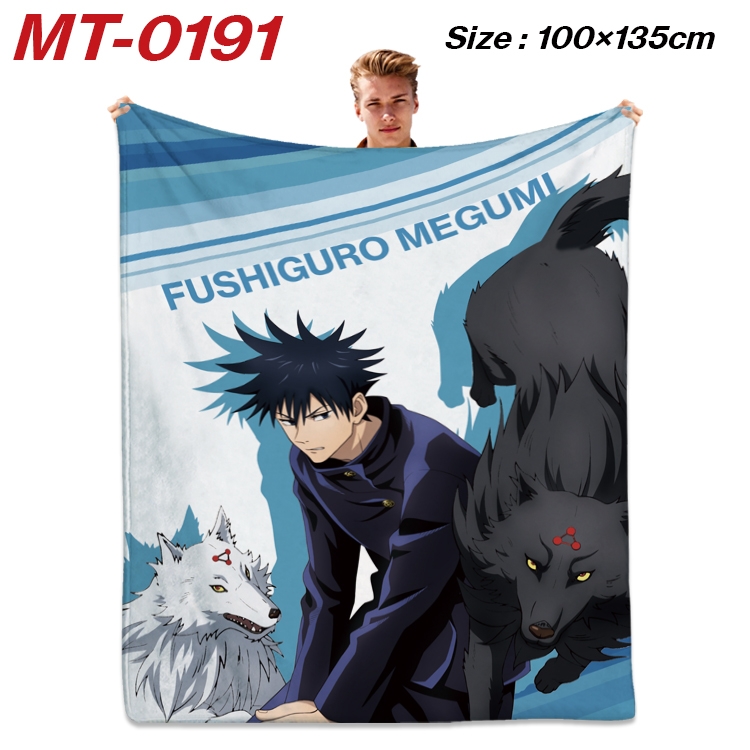 Jujutsu Kaisen Anime Flannel Blanket Air Conditioning Quilt Double Sided Printing 100x135cm MT-0191