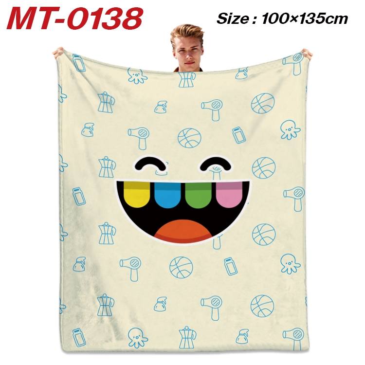 toca life world  Anime Flannel Blanket Air Conditioning Quilt Double Sided Printing 100x135cm MT-0138