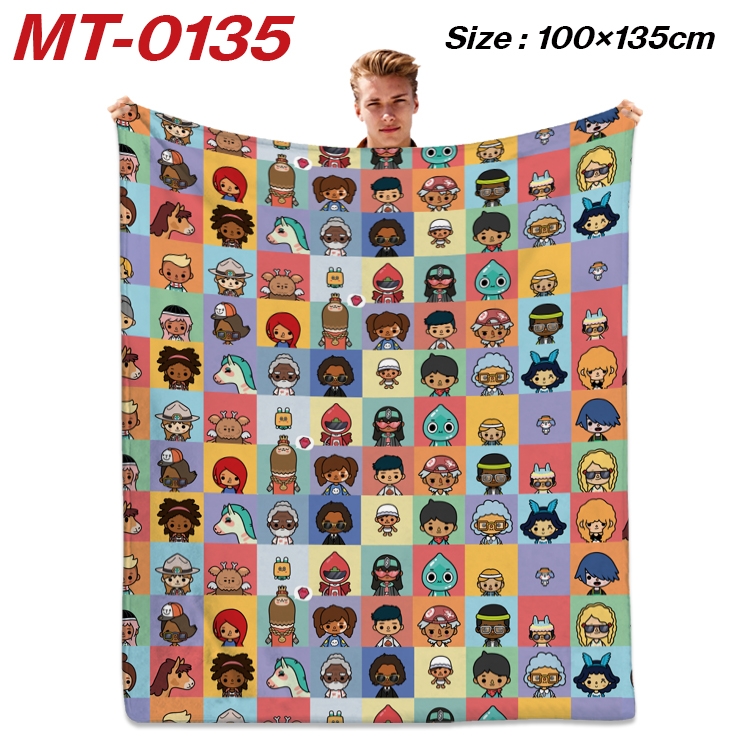 toca life world  Anime Flannel Blanket Air Conditioning Quilt Double Sided Printing 100x135cm MT-0135