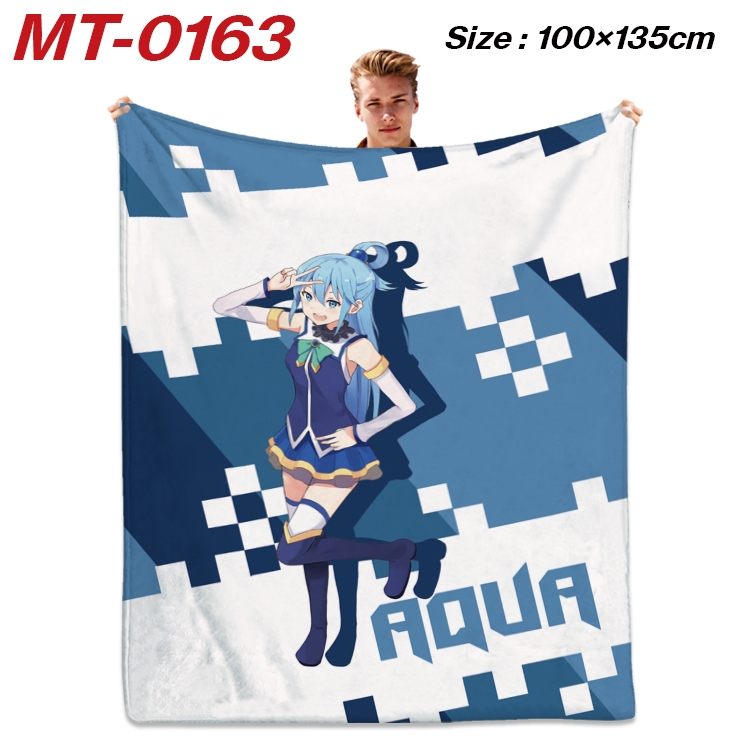 Blessings for a better world Anime Flannel Blanket Air Conditioning Quilt Double Sided Printing 100x135cm MT-0163