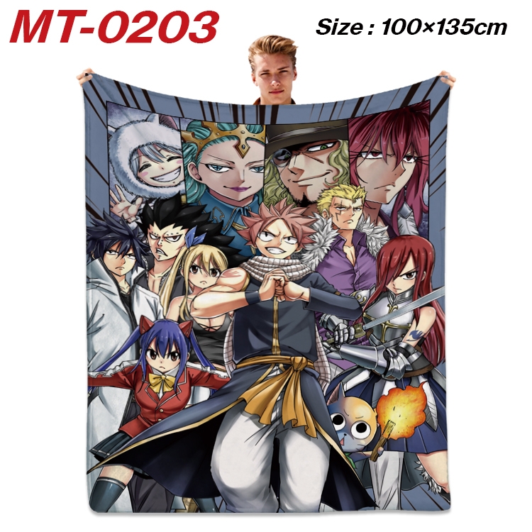 Fairy tail Anime Flannel Blanket Air Conditioning Quilt Double Sided Printing 100x135cm MT-0203