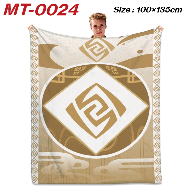 Genshin Impact Anime Flannel Blanket Air Conditioning Quilt Double Sided Printing 100x135cm MT-0024