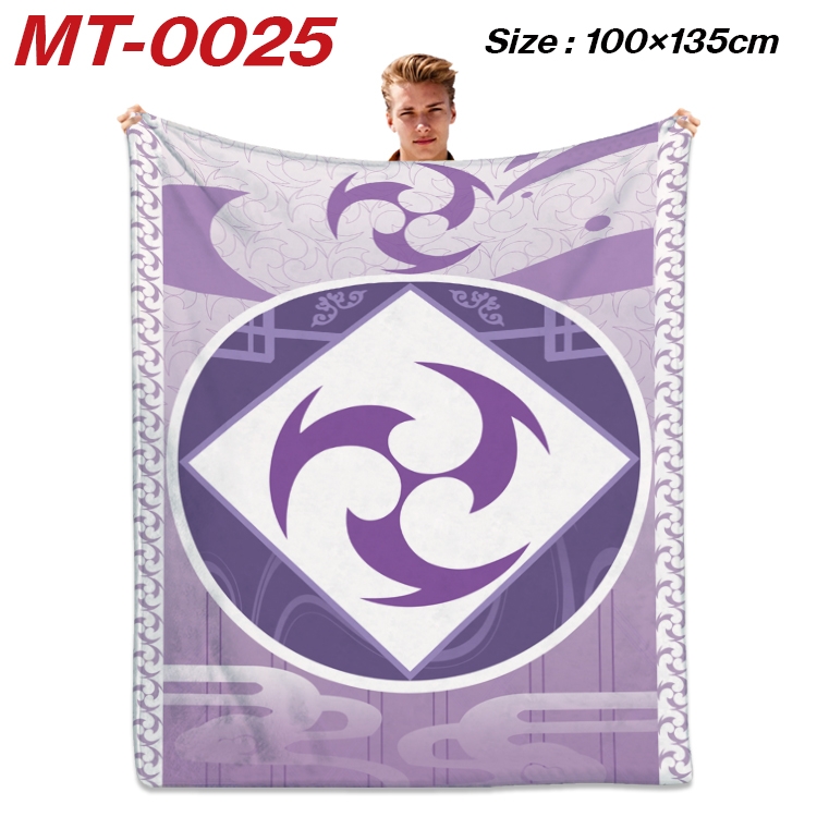 Genshin Impact Anime Flannel Blanket Air Conditioning Quilt Double Sided Printing 100x135cm  MT-0025