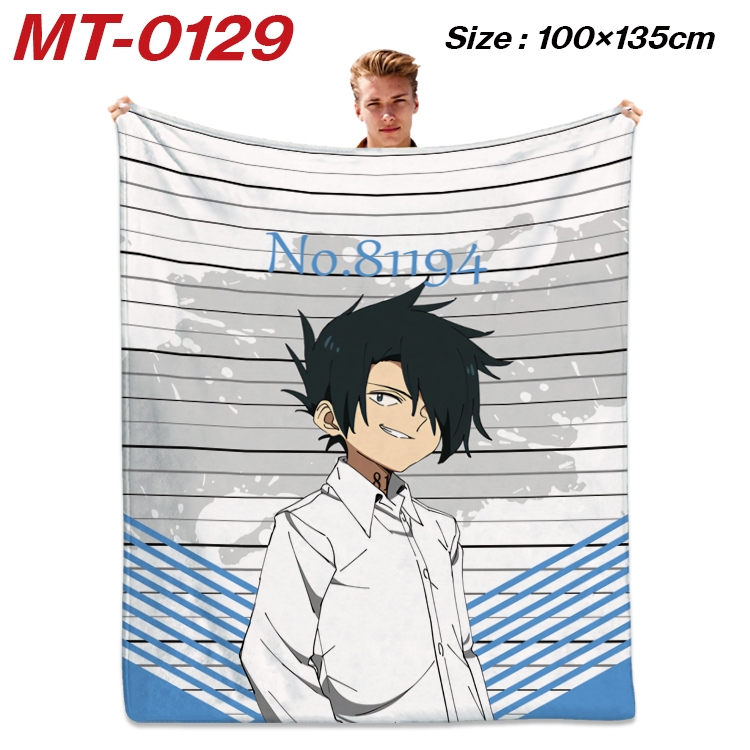 The Promised Neverla Anime Flannel Blanket Air Conditioning Quilt Double Sided Printing 100x135cm MT-0129